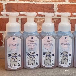 4 NEW BATH & BODY WORKS FOAMING SOAP GLISTENING GUMDROP 8.75 fl oz PER BOTTLE